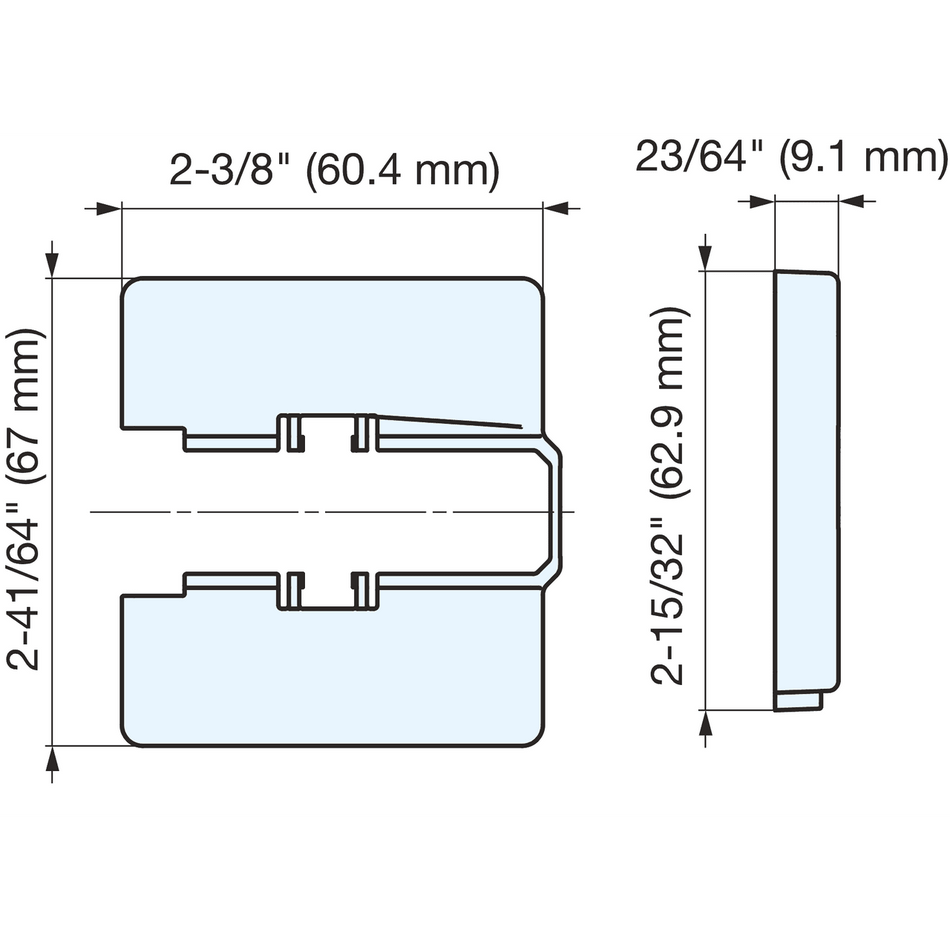 Sugatsune J95ZC-NI Mounting Plate Cover for J95 Series Hinges in Nickel finish.