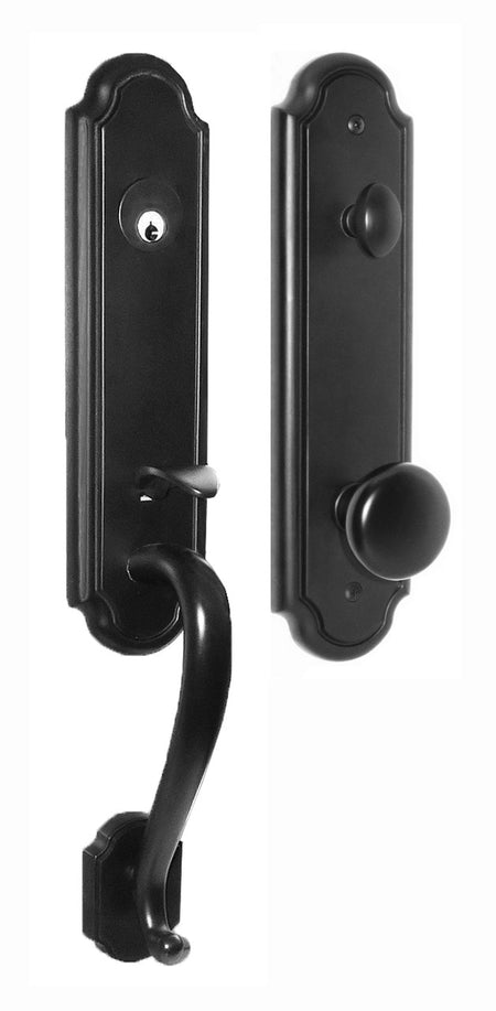 Acorn JT1BD: Handle/Knob Dummy Entrance Set - Smooth Black Iron