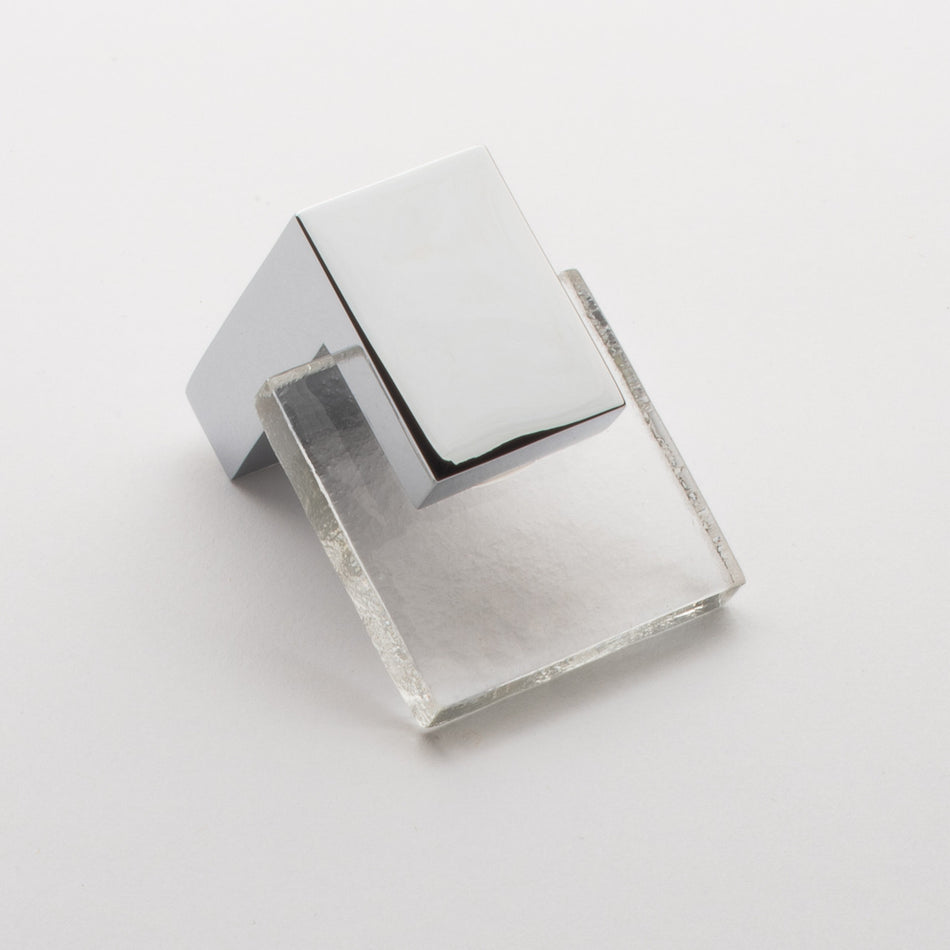 Sietto K-1200-PC: 1-5/8" Affinity Cabinet Knob - Clear w/Polished Chrome Base
