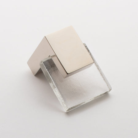 Sietto K-1200-PN: 1-5/8" Affinity Cabinet Knob - Clear w/Polished Nickel Base