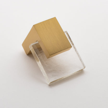 Sietto K-1200-SB: 1-5/8" Affinity Cabinet Knob - Clear w/Satin Brass Base