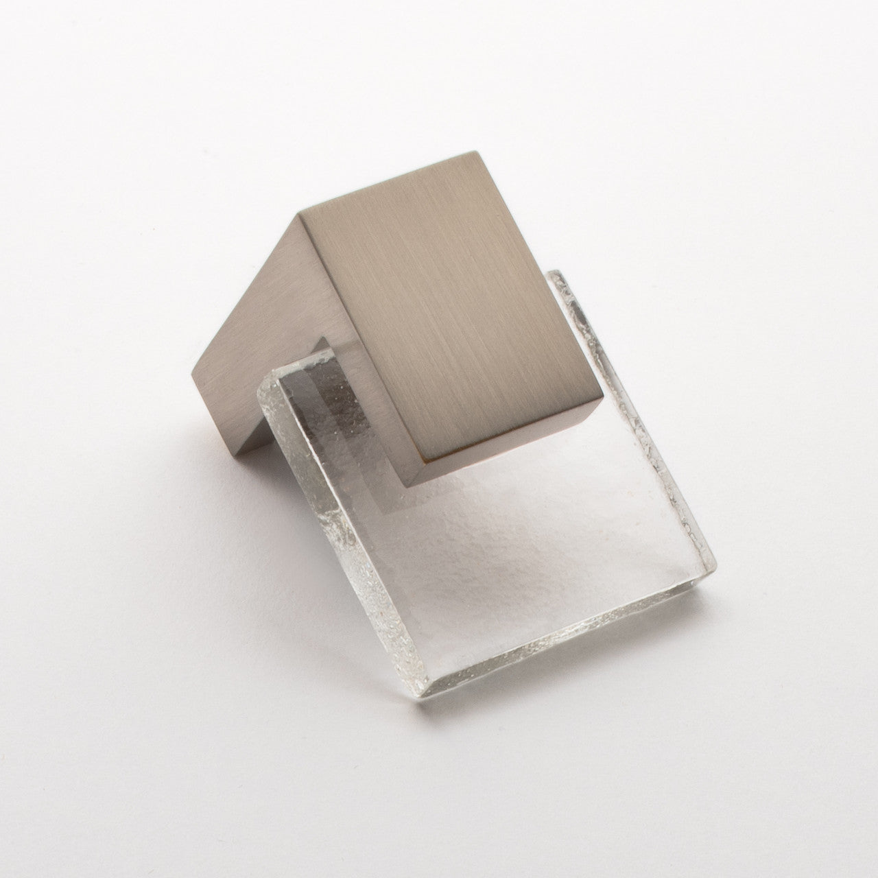 Sietto K-1200-SN: 1-5/8" Affinity Cabinet Knob - Clear w/Satin Nickel Base