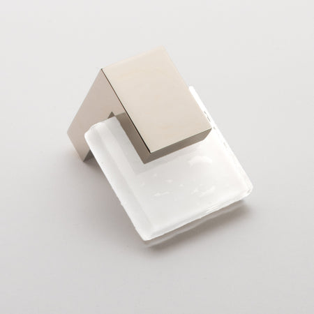 Sietto K-1201-PN: 1-5/8" Affinity Cabinet Knob - White w/Polished Nickel Base