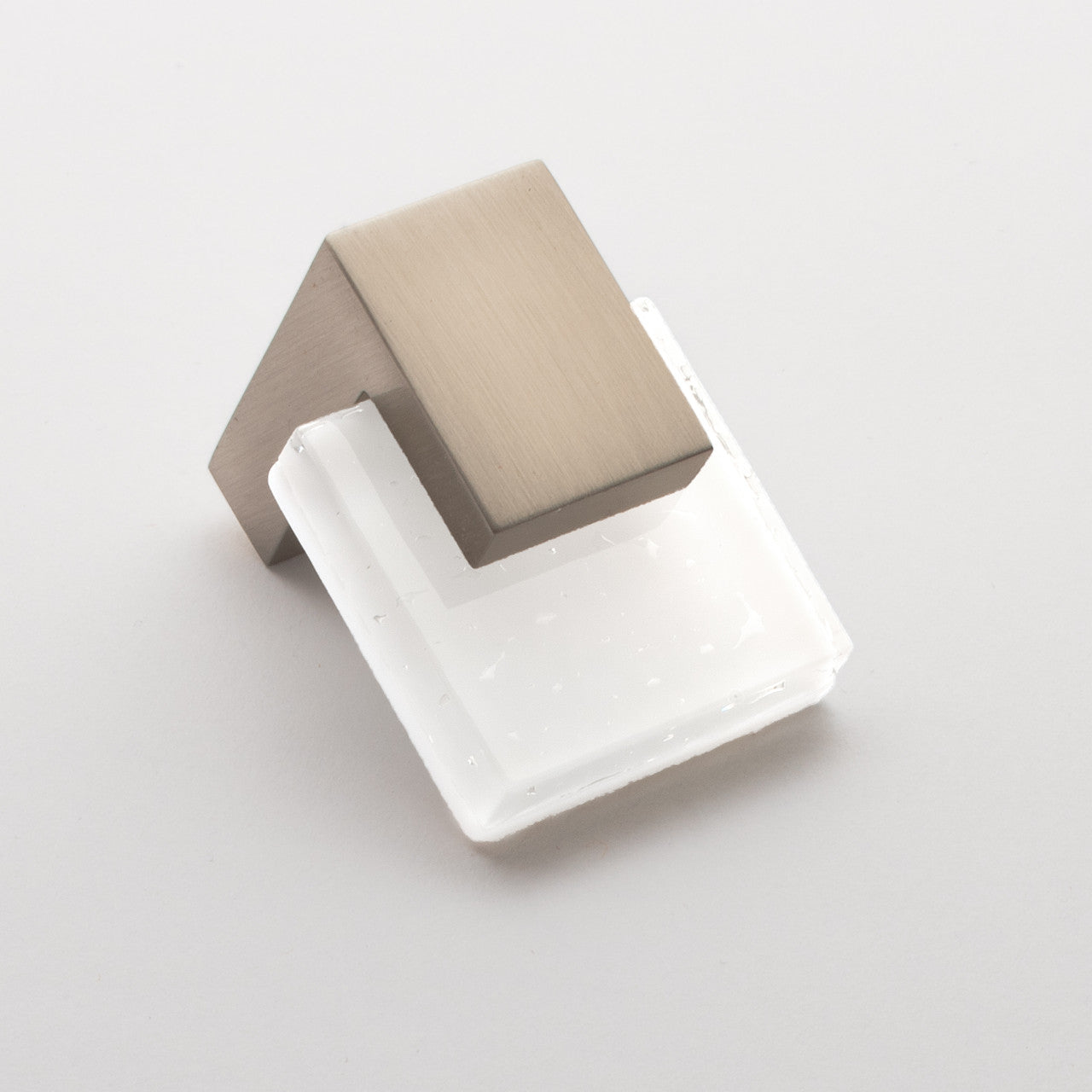 Sietto K-1201-SN: 1-5/8" Affinity Cabinet Knob - White w/Satin Nickel Base