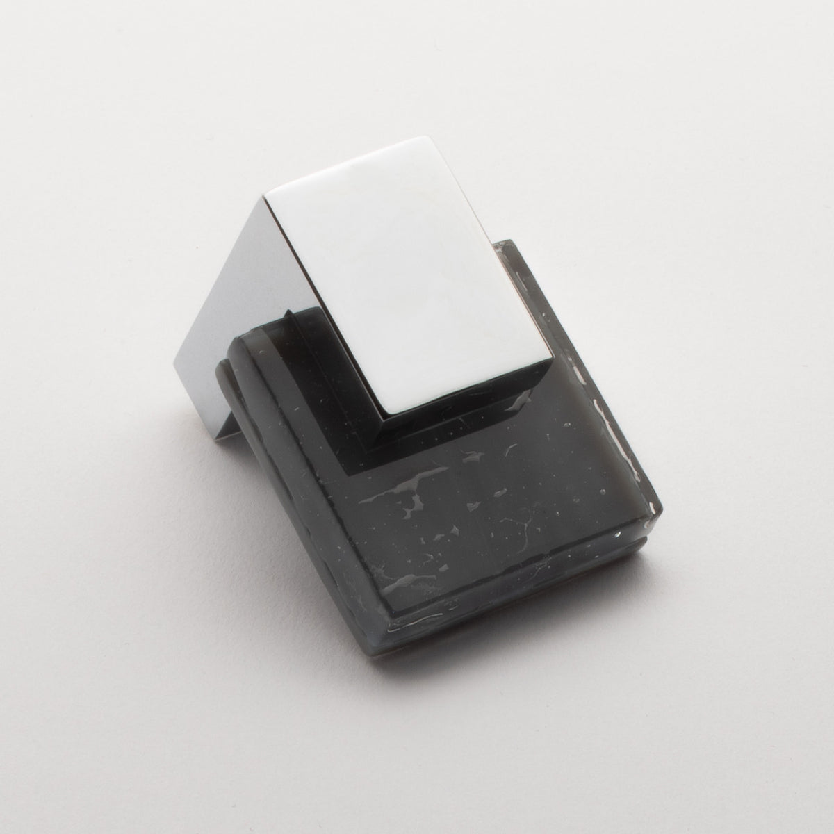 Sietto K-1202-PC: 1-5/8" Affinity Cabinet Knob - Slate Grey w/Polished Chrome Base