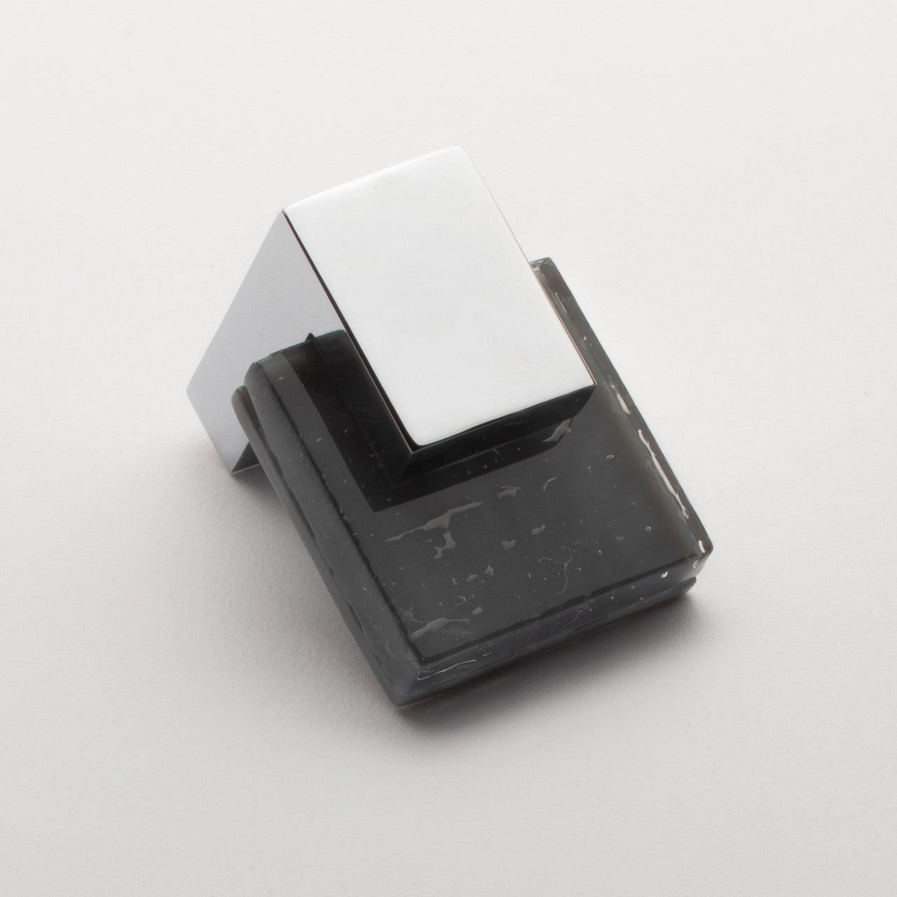Sietto K-1202-PC: 1-5/8" Affinity Cabinet Knob - Slate Grey w/Polished Chrome Base
