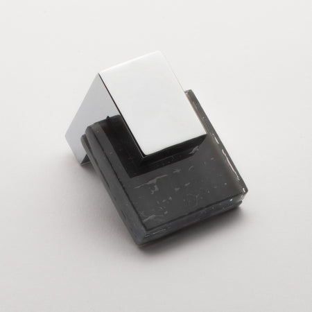 Sietto K-1202-PC: 1-5/8" Affinity Cabinet Knob - Slate Grey w/Polished Chrome Base