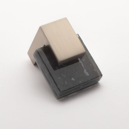 Sietto K-1202-SN: 1-5/8" Affinity Cabinet Knob - Slate Grey w/Satin Nickel Base