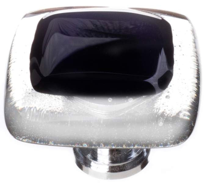 Sietto K-700: 1-1/4" Reflective Cabinet Knob - Black