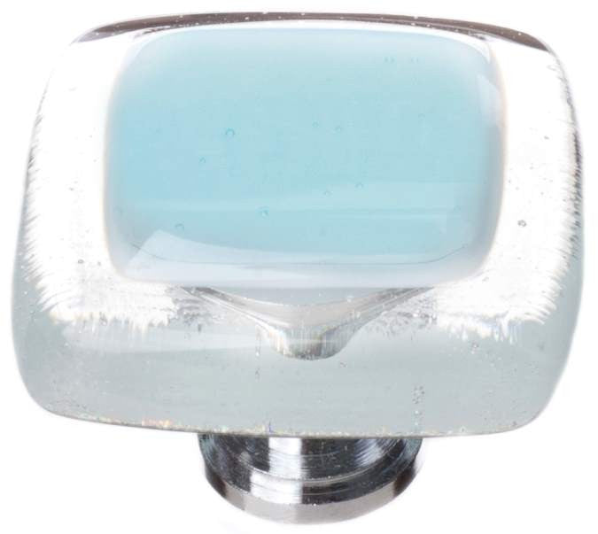 Sietto K-702: 1-1/4" Reflective Cabinet Knob - Light Aqua