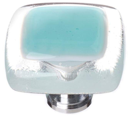 Sietto K-708: 1-1/4" Reflective Cabinet Knob - Aqua