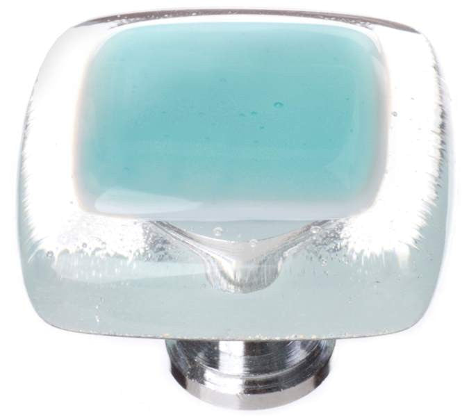 Sietto K-708: 1-1/4" Reflective Cabinet Knob - Aqua