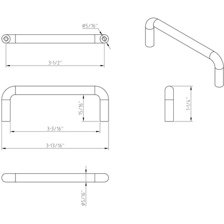 Elements K271-3.5-SS: 3-1/2" cc Torino Wire Cabinet Pull - Stainless Steel