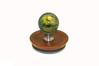 Gemstone LABR-L-15: Acacia Wooden Lid with Labradorite Handle