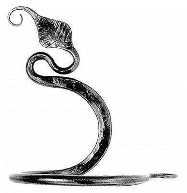 Acorn LBDBP: 5" Leaf Towel Ring - Black Forged Iron