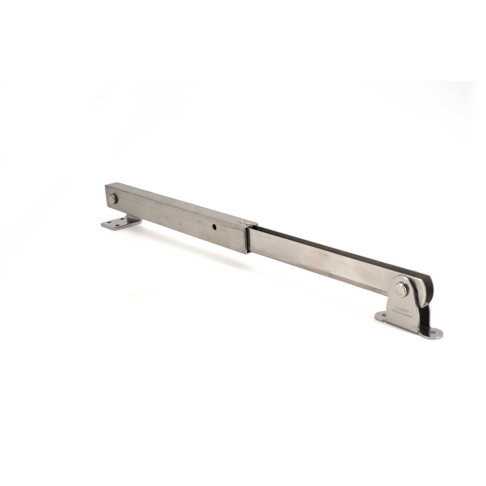 Sugatsune LBTS-450L: 450mm Heavy Duty Multi-Angle Lid Stay (left) - Satin Stainless Steel