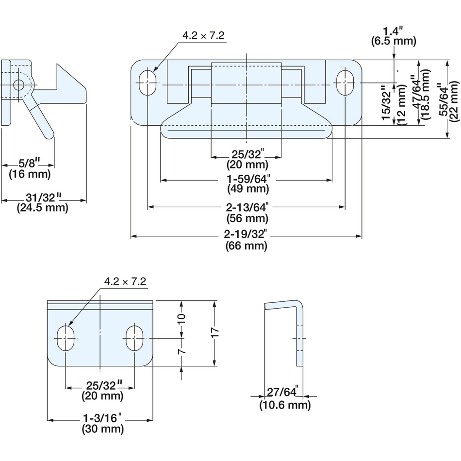 Sugatsune LL-66/BLK-P: Lever Latch - Black