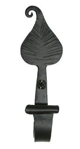 Acorn LMBBP: 5" Leaf Bath Hook - Black Forged Iron