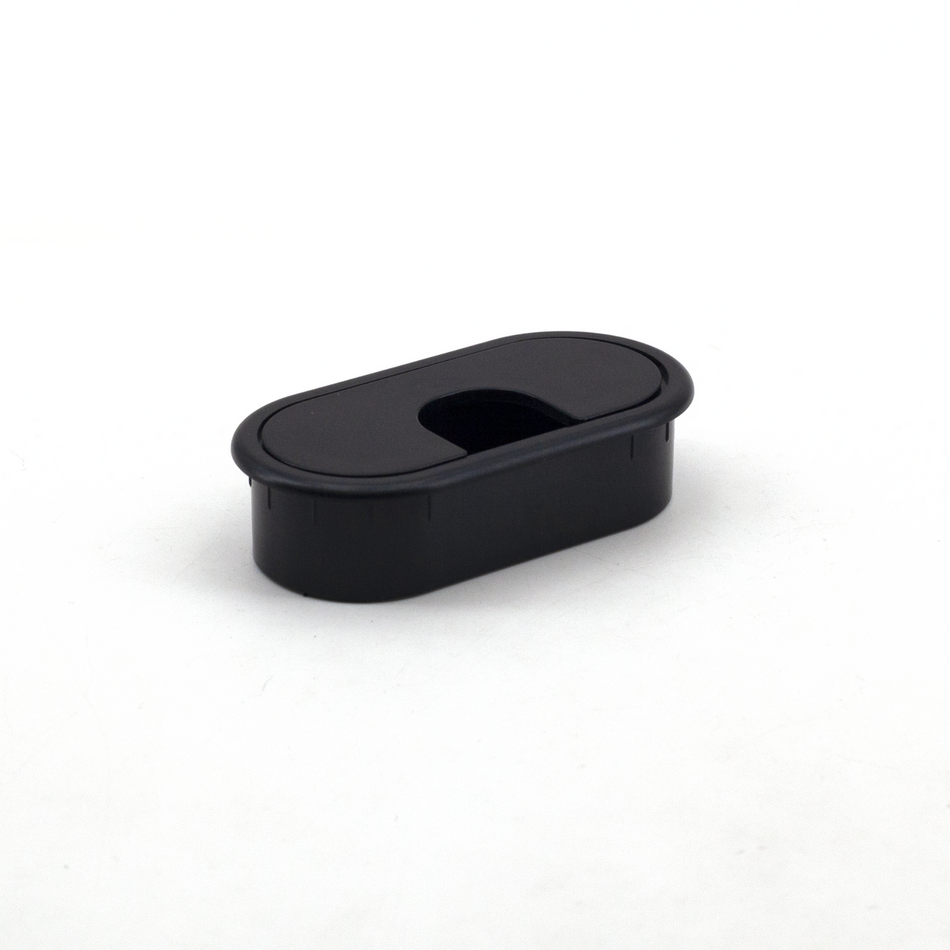 Sugatsune LN-72S-BLK: 72mm Single-Sided Cable Grommet - Black