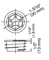 Sugatsune LP-DF8: Fastmount Low Profile Self-Tapping Clip w/Coarse Thread - Female