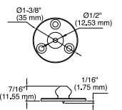 Sugatsune LP-SMX: Fastmount Surface Mount Low Profile Clip (wall & ceiling panels) - Male