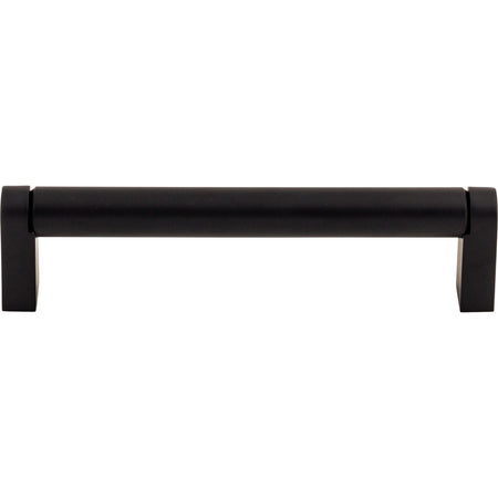 Top Knobs M1017: 5-1/16" cc Pennington Round Bar Cabinet Pull - Flat Black