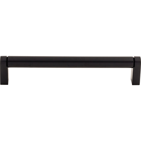 Top Knobs M1018: 6-5/16" cc Pennington Round Bar Cabinet Pull - Flat Black