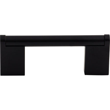 Top Knobs M1054: 3" cc Princetonian Round Bar Cabinet Pull - Flat Black