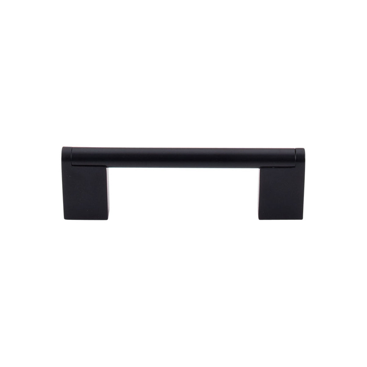 Top Knobs M1055: 3-3/4" cc Princetonian Round Bar Cabinet Pull - Flat Black