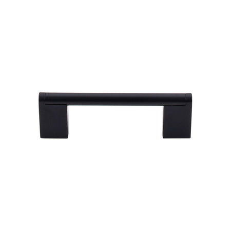 Top Knobs M1055: 3-3/4" cc Princetonian Round Bar Cabinet Pull - Flat Black