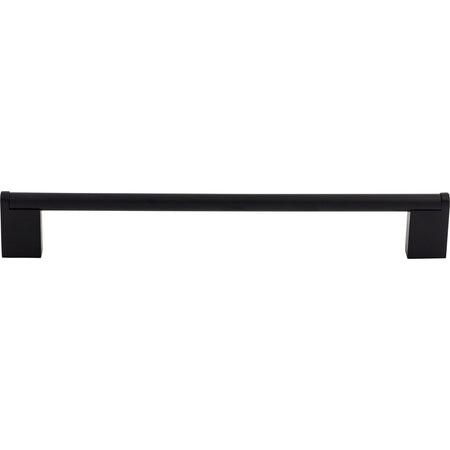 Top Knobs M1058: 8-13/16" cc Princetonian Round Bar Cabinet Pull - Flat Black
