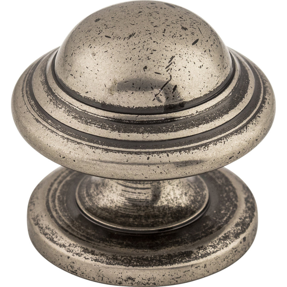 Top Knobs M10: 1-3/8" Empress Round Cabinet Knob - Pewter Antique