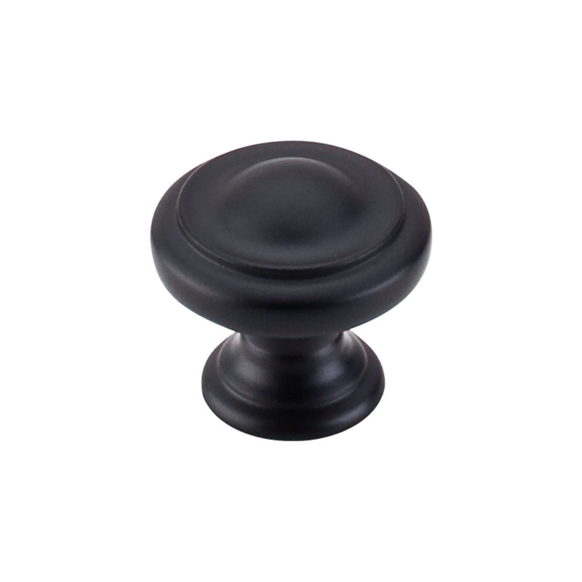 Top Knobs M1117: 1-1/8" Nouveau III Round Dome Cabinet Knob - Flat Black