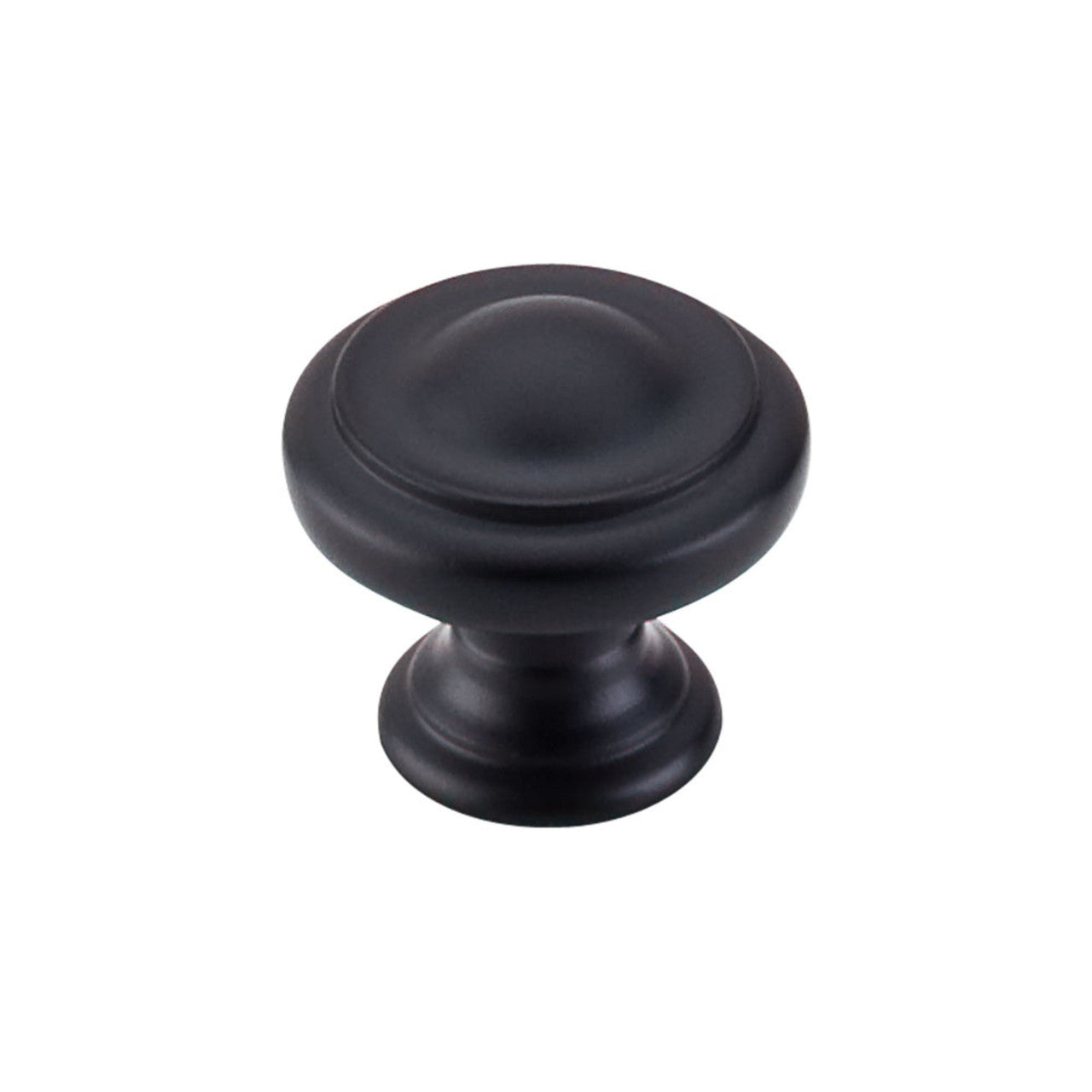 Top Knobs M1117: 1-1/8" Nouveau III Round Dome Cabinet Knob - Flat Black