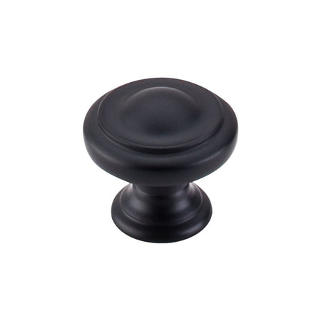 Top Knobs M1117: 1-1/8" Nouveau III Round Dome Cabinet Knob - Flat Black