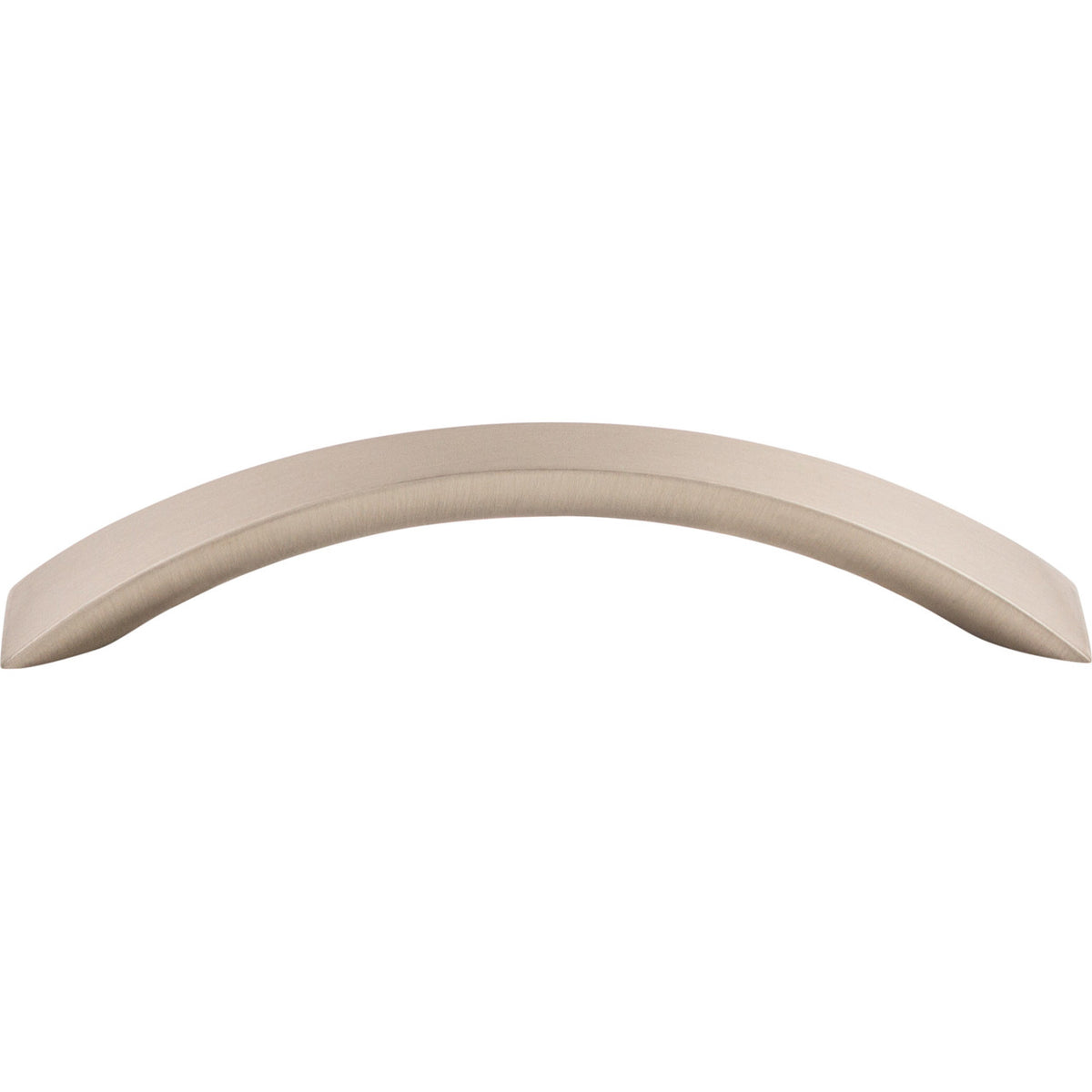 Top Knobs M1146: 5-1/16" cc Crescent Flair Bow Cabinet Pull - Brushed Satin Nickel