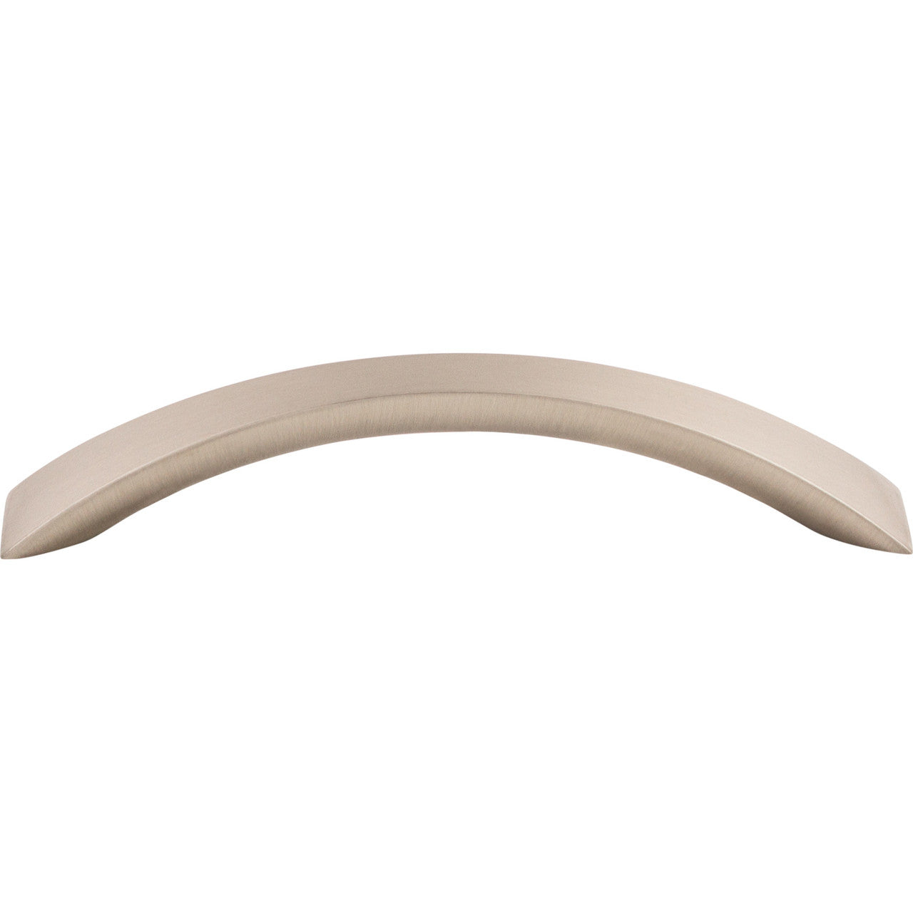 Top Knobs M1146: 5-1/16" cc Crescent Flair Bow Cabinet Pull - Brushed Satin Nickel