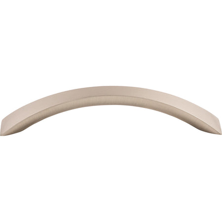 Top Knobs M1146: 5-1/16" cc Crescent Flair Bow Cabinet Pull - Brushed Satin Nickel