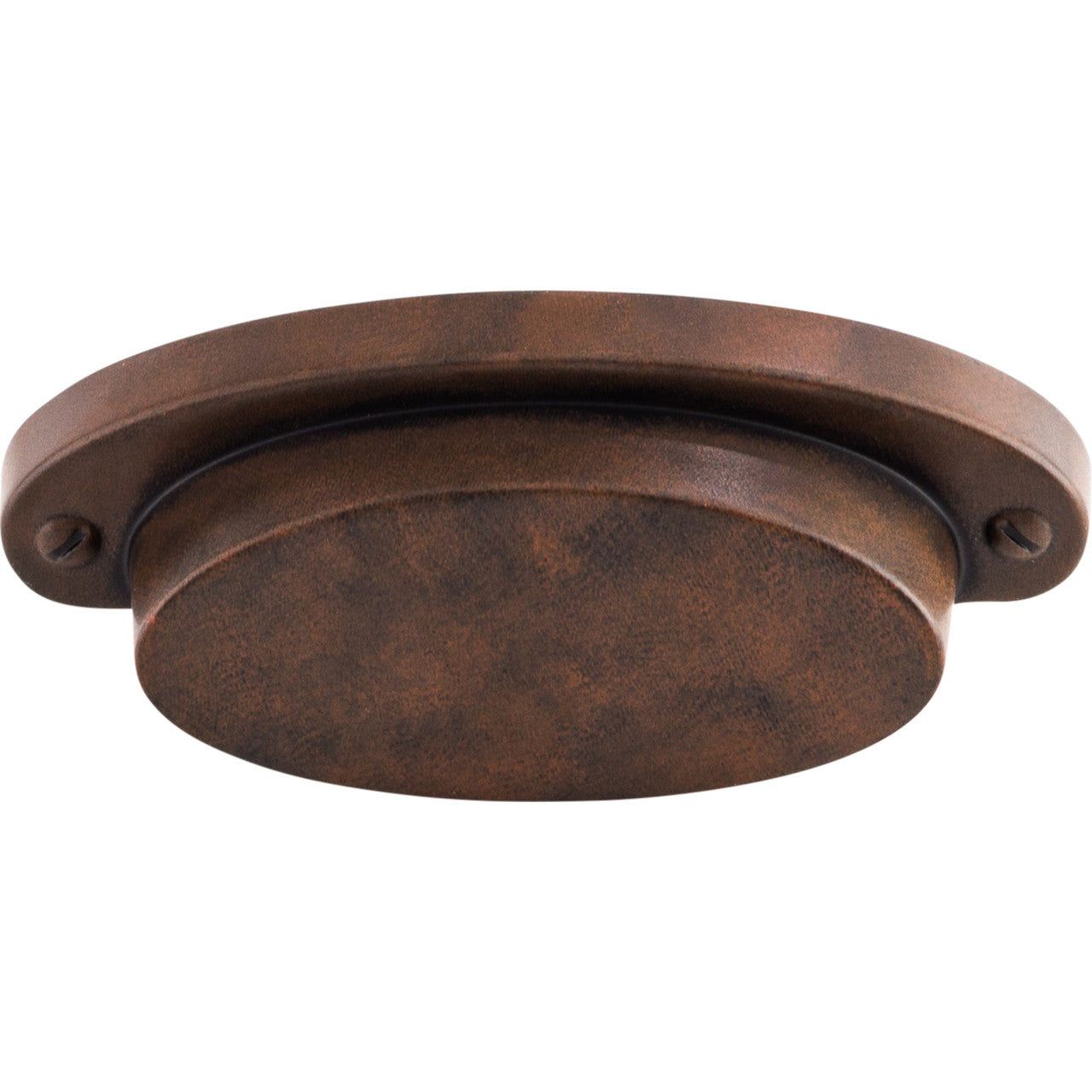 Top Knobs M1195: 2-9/16" cc Dakota Cup Cabinet Pull - Patina Rouge