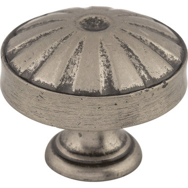 Top Knobs M1223: 1-1/4" Hudson Round Cabinet Knob - Pewter Antique