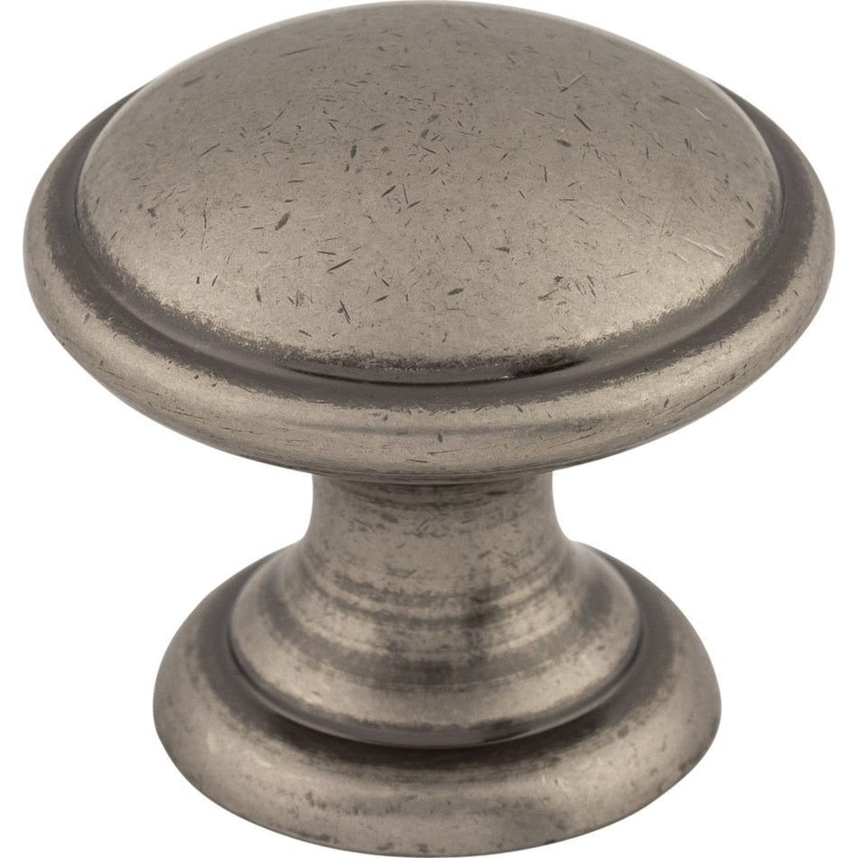 Top Knobs M1226: 1-1/4" Dakota Round Cabinet Knob - Pewter Antique