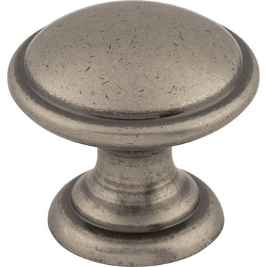 Top Knobs M1226: 1-1/4" Dakota Round Cabinet Knob - Pewter Antique