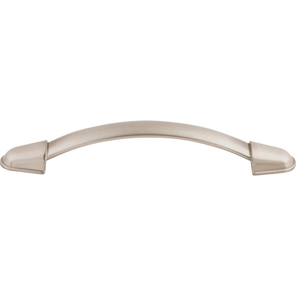 Top Knobs M1266: 5-1/16" cc Buckle D-Handle Cabinet Pull - Brushed Satin Nickel