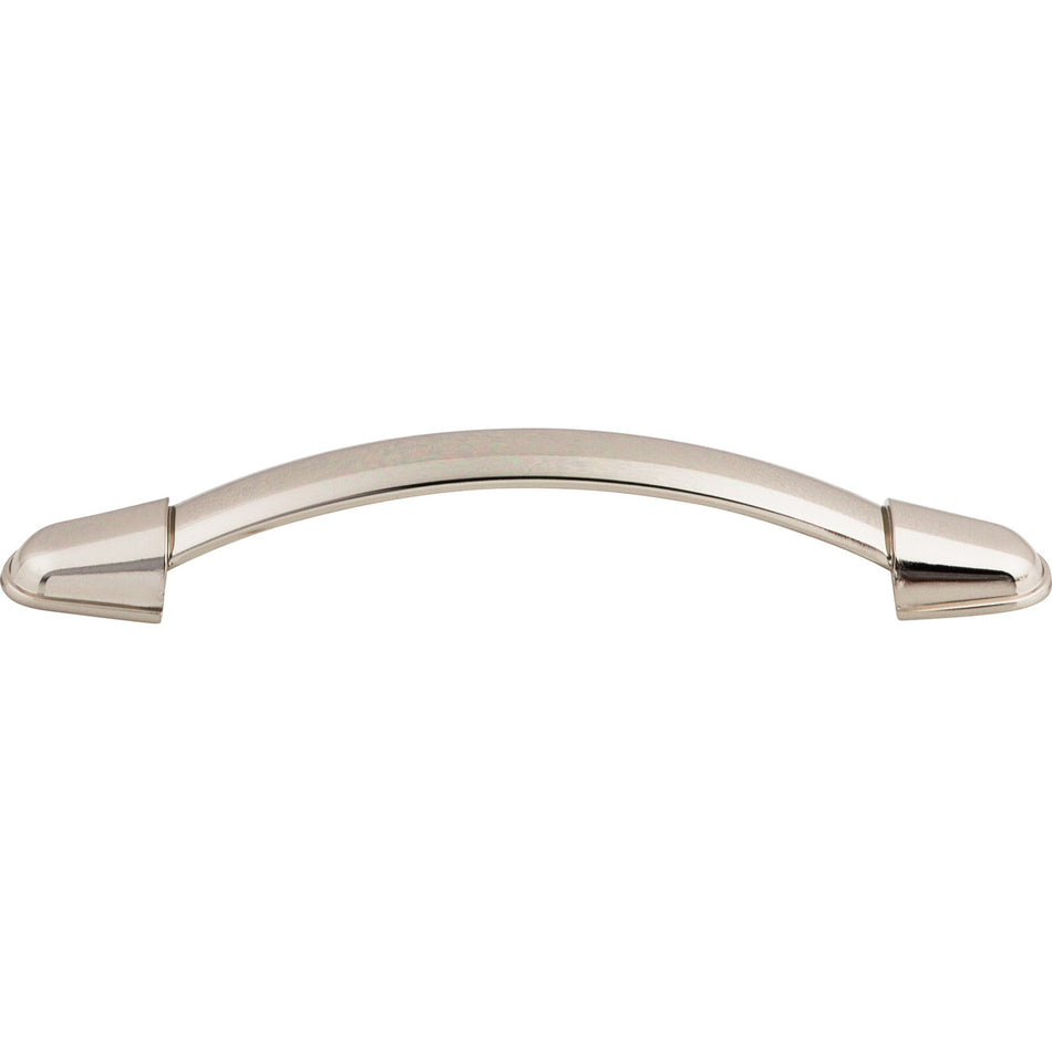 Top Knobs M1267: 5-1/16" cc Buckle D-Handle Cabinet Pull - Polished Nickel