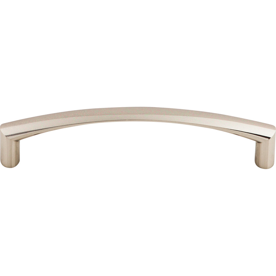 Top Knobs M1268: 5-1/16" cc Griggs Arched Bar Cabinet Pull - Polished Nickel