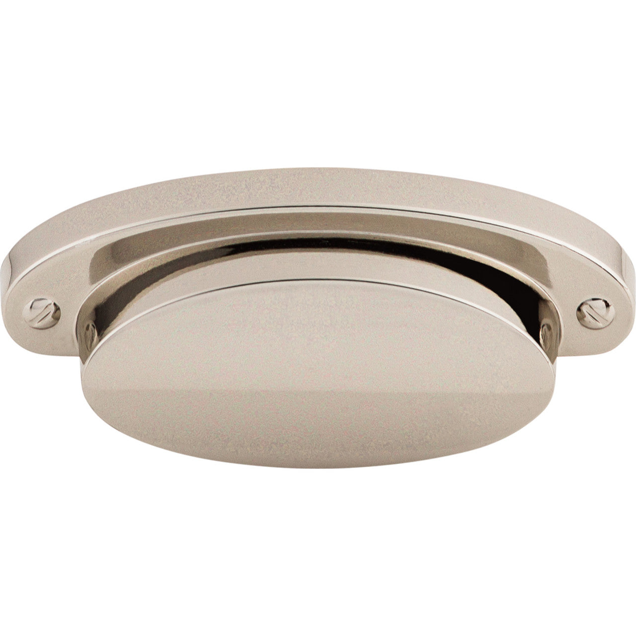 Top Knobs M1299: 2-9/16" cc Dakota Cup Cabinet Pull - Polished Nickel