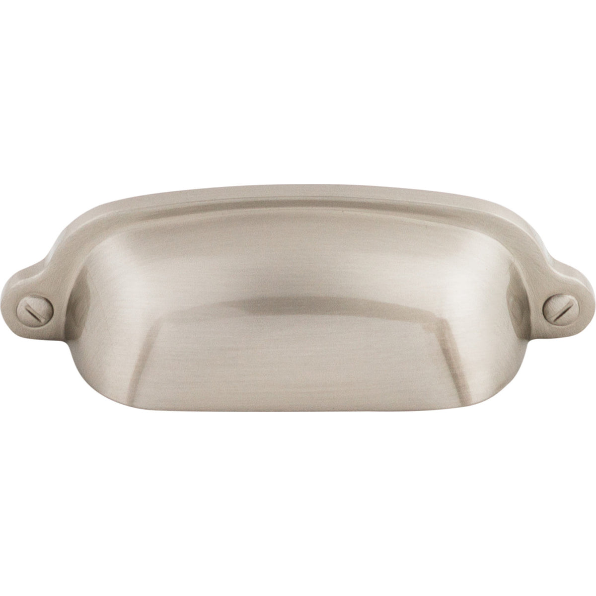 Top Knobs M1300: 2-9/16" cc Charlotte Cup Cabinet Pull - Brushed Satin Nickel