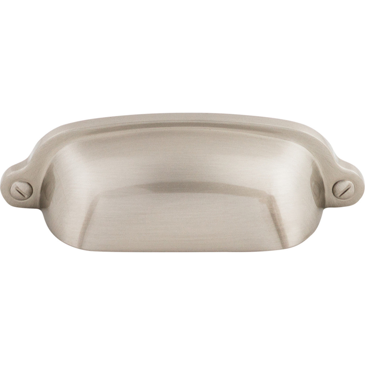 Top Knobs M1300: 2-9/16" cc Charlotte Cup Cabinet Pull - Brushed Satin Nickel