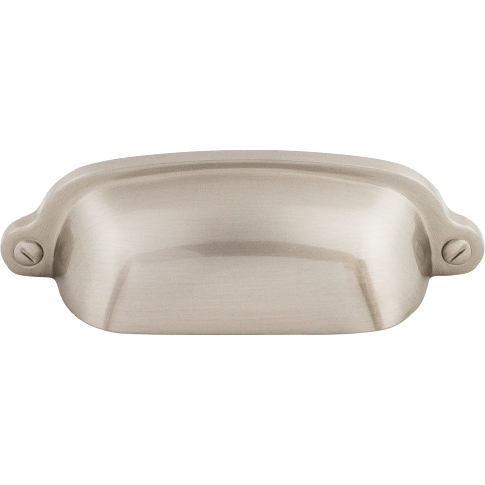 Top Knobs M1300: 2-9/16" cc Charlotte Cup Cabinet Pull - Brushed Satin Nickel