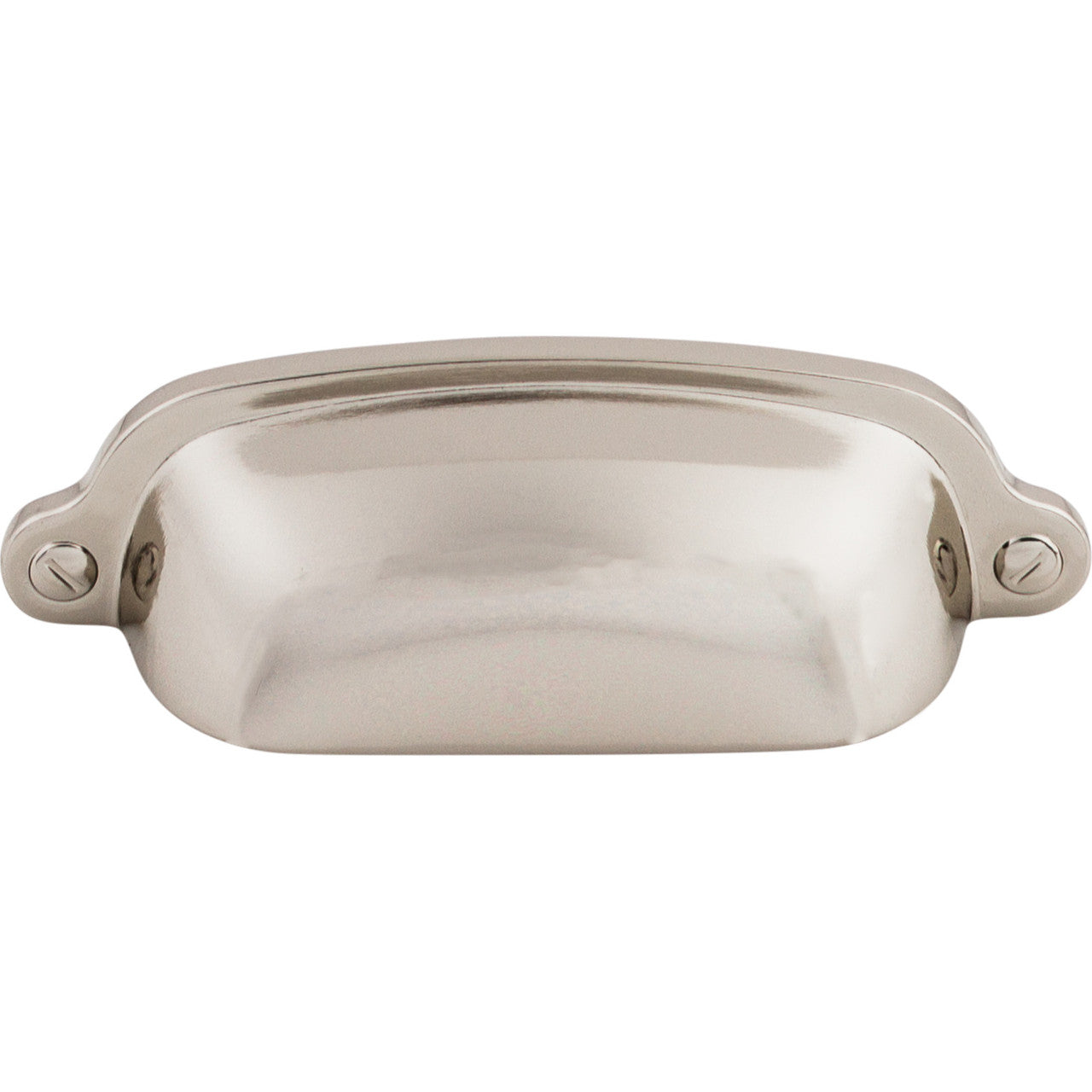 Top Knobs M1301: 2-9/16" cc Charlotte Cup Cabinet Pull - Polished Nickel